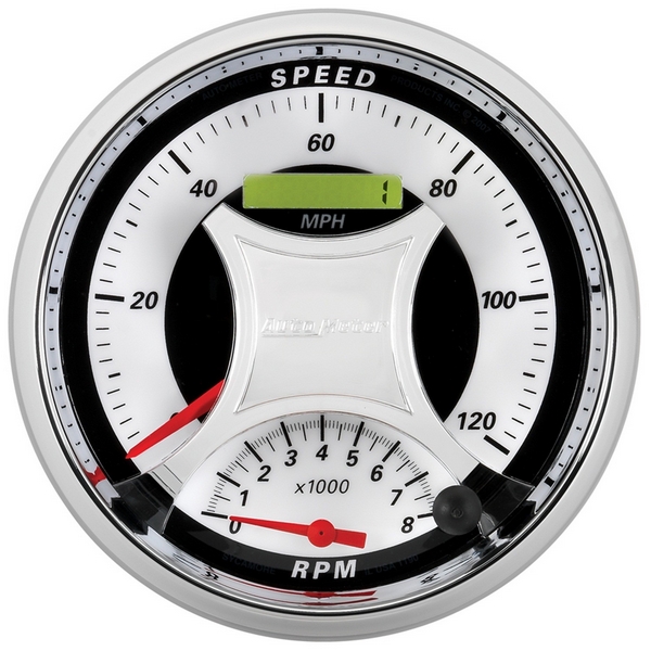 5" TACHOMETER/SPEEDOMETER COMBO, 8K RPM/120 MPH, MCX